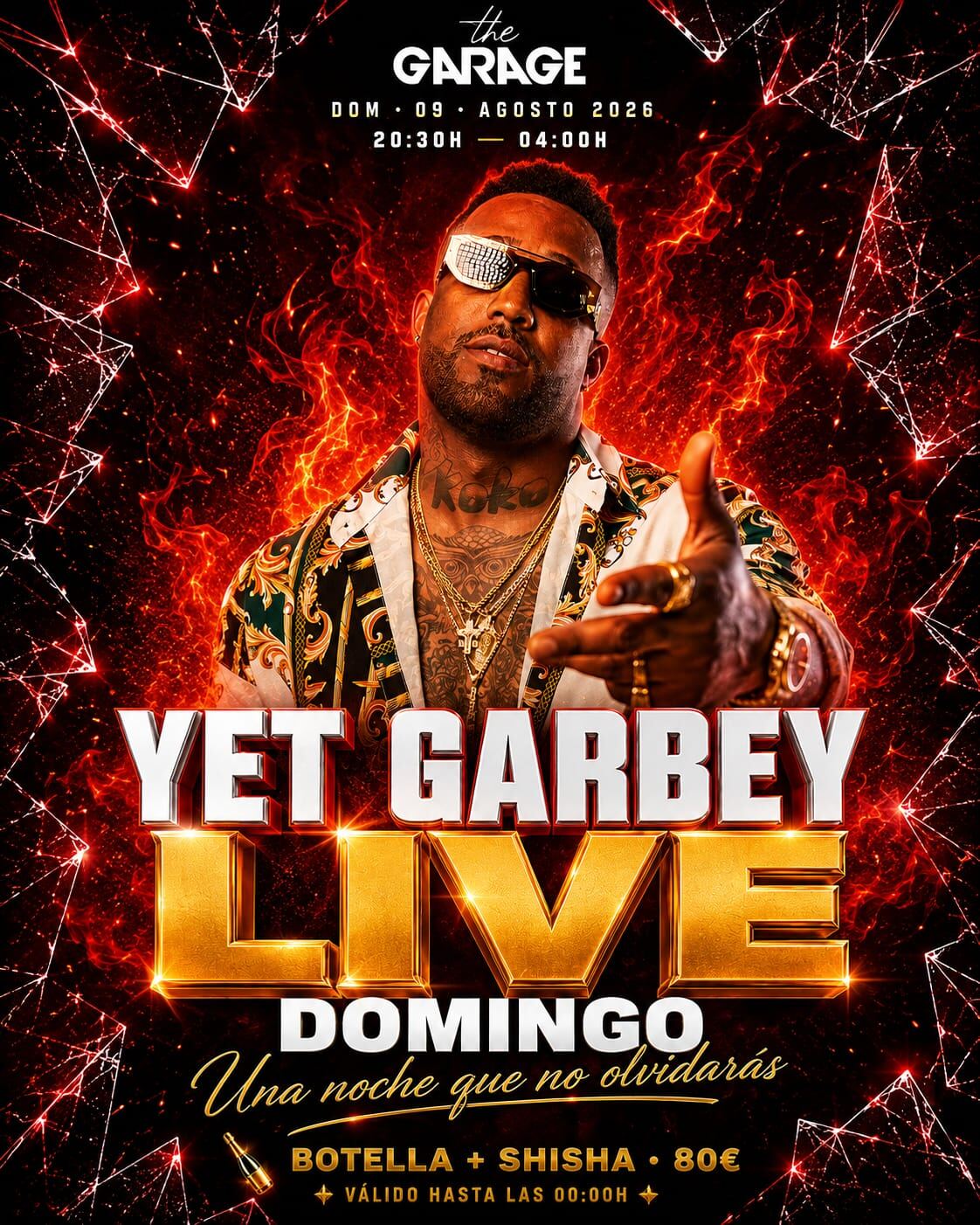 Yet Garbey LIVE - The Garage - Domingo 9 Agosto 2026